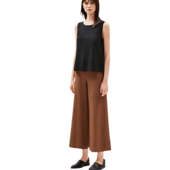 Eileen Fisher Pants - Eileen Fisher High Rise Wide Leg Knit Crepe Viscose Pants